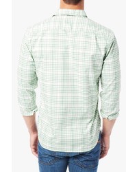 7 For All Mankind One Pocket Plaid Shirt In Myrtle Green