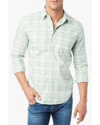 7 For All Mankind One Pocket Plaid Shirt In Myrtle Green