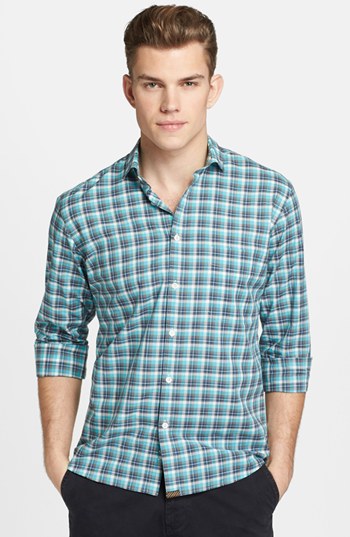 Billy Reid John T Plaid Shirt Blue Grey Xx Large 185 Nordstrom