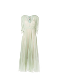 Mint Pleated Evening Dress
