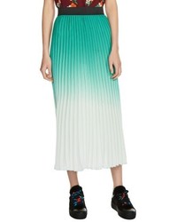 Maje Dip Dye Pleated Midi Skirt
