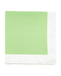 Kiton Mini Striped Silk Pocket Square Green