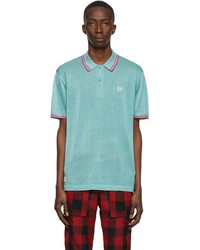 Charles Jeffrey Loverboy Blue Fred Perry Edition Glitter Knit Polo