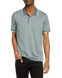 Theory Geo Print Polo In Balsam Green Stratus At Nordstrom