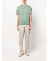 Canali Knitted Short Sleeve Polo Shirt
