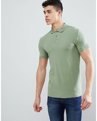 ASOS DESIGN Muscle Fit Polo In Jersey In Green