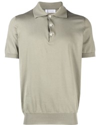 Brunello Cucinelli Piped Detail Cotton Polo Shirt