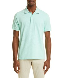 Canali Rubberized Magnetic Snap Polo In Green At Nordstrom