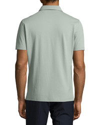 Brunello Cucinelli Short Sleeve Tipped Pique Polo Shirt Dark Greengray