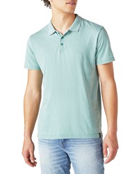 Lucky Brand Venice Cotton Blend Polo In Frosty Spruce At Nordstrom