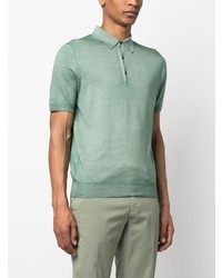 Canali Wool Silk Blend Polo Shirt
