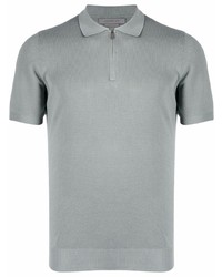 Corneliani Zip Placket Cotton Polo Shirt