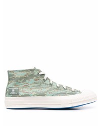 Mint Print Canvas High Top Sneakers