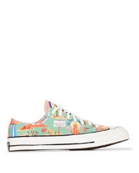 Mint Print Canvas Low Top Sneakers