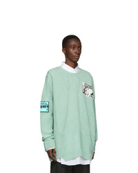 Raf Simons Blue Oversized Patch Sweater