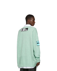 Raf Simons Blue Oversized Patch Sweater
