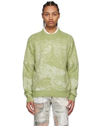Who Decides War by MRDR BRVDO Green Duality Sweater