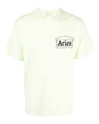 Aries Chest Logo Print Detail T Shirt