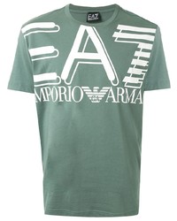 Ea7 Emporio Armani Ea7 Large Chest Logo Printed T Shirt