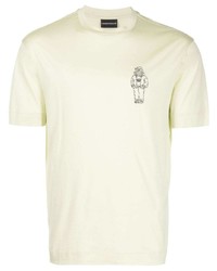 Emporio Armani Graphic Print Detail T Shirt