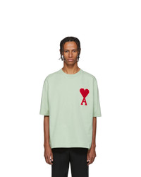 AMI Alexandre Mattiussi Green Ami De Coeur Patch T Shirt