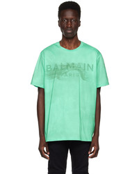 Balmain Green Printed T Shirt