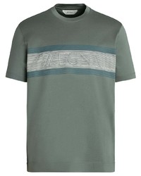Z Zegna Logo Print Cotton T Shirt