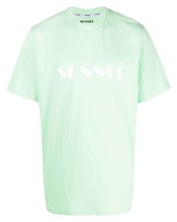 Sunnei Logo Print Cotton T Shirt