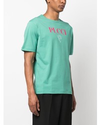PUCCI Logo Print Crew Neck T Shirt