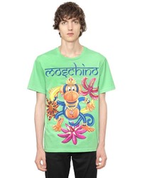 Moschino Monkey Printed Cotton Jersey T Shirt