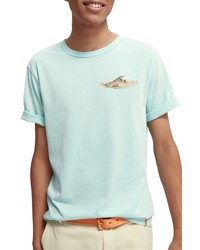 Scotch & Soda Organic Cotton Graphic Tee In Green At Nordstrom