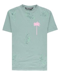 Palm Angels Pxp Paint Splatter Effect T Shirt