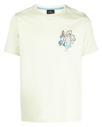 PS Paul Smith Rabbit Print Organic Cotton T Shirt