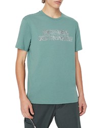 Armani Exchange Shadowed Logo Graphic Tee In Solid Medium Green At Nordstrom