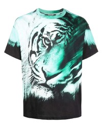 Roberto Cavalli Tiger Print Cotton T Shirt