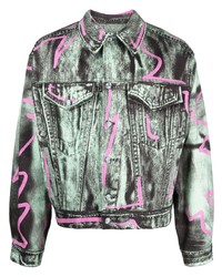 Mint Print Denim Shirt Jacket