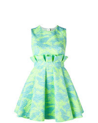 Mint Print Fit and Flare Dress