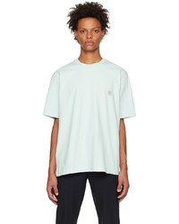 Solid Homme Blue Flocked T Shirt