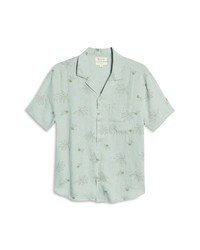 Mint Print Linen Short Sleeve Shirt