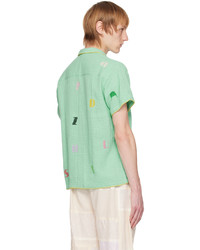 HARAGO Green Embroidered Shirt