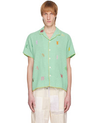 HARAGO Green Embroidered Shirt