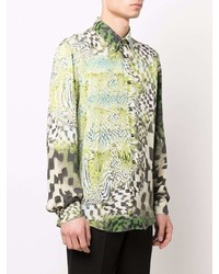Just Cavalli Psychedelic Check Pattern Shirt