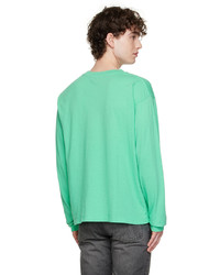 Seekings Green Cotton Long Sleeve T Shirt