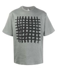 GR10K Grid Print Cotton T Shirt