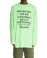 Balenciaga Logo Long Sleeve Graphic Tee