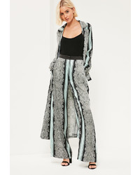 Missguided Green Paisley Printed Satin Trousers
