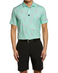 Bad Birdie Cactilicious Print Short Sleeve Polo