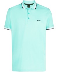 BOSS Logo Print Tipped Polo Shirt