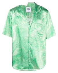 Opening Ceremony Allovermarble Asym Ss Shirt Green Papy