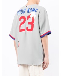 Off-White Cut Out Slogan Print Baseball Shirt